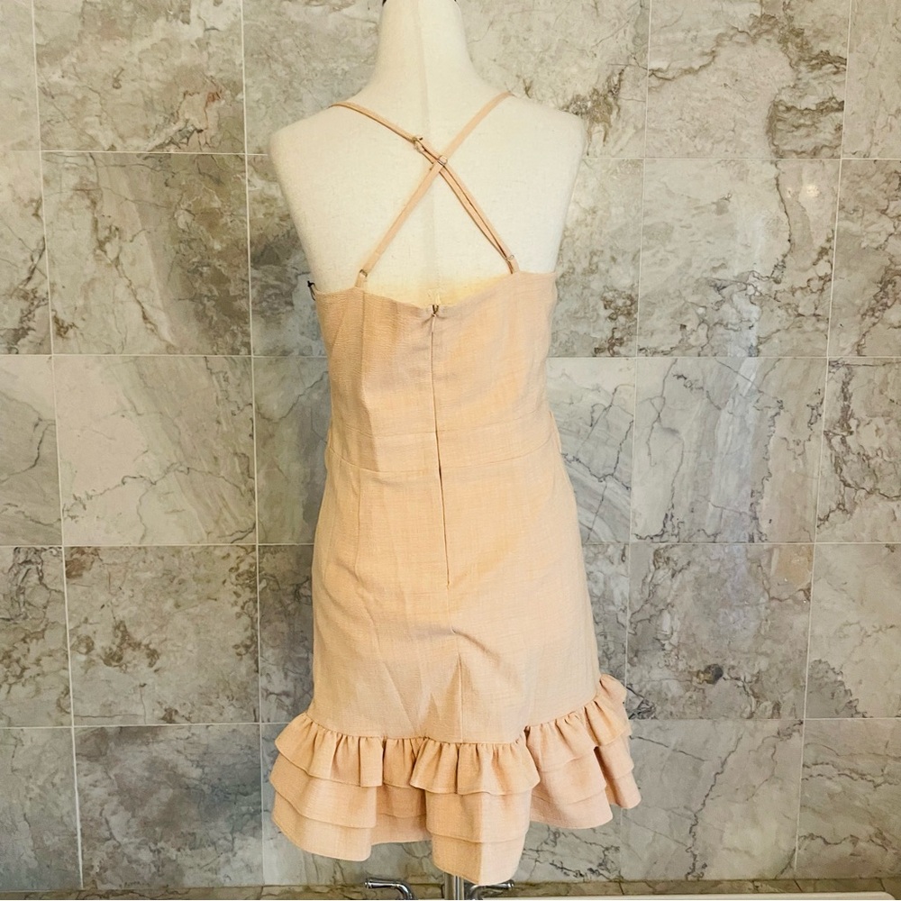 Lucca Vanessa Front Tie Cut Out Ruffle Mini Dress - Picture 6 of 7